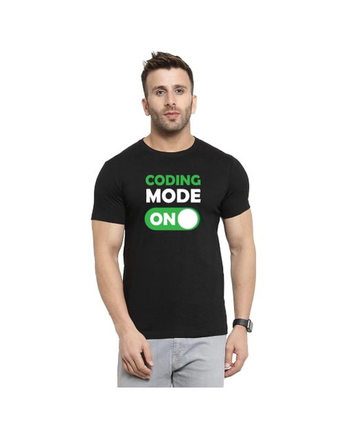 Coding Mode On Unisex Biowash Tshirt - Black